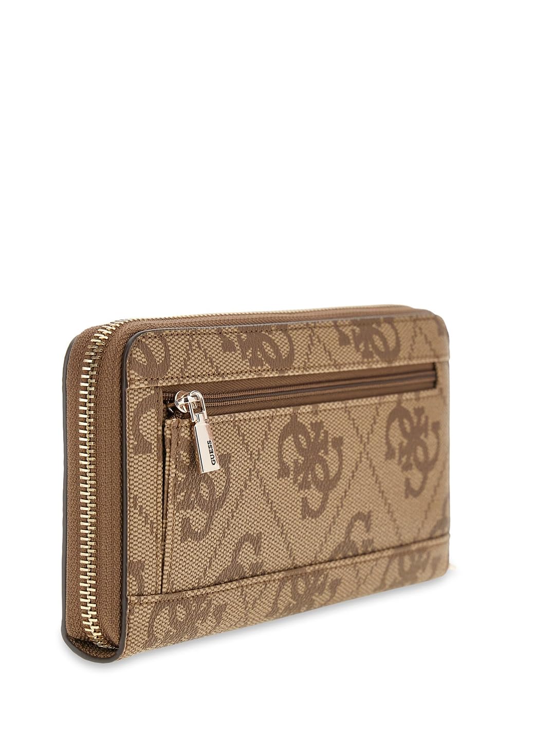 GUESS portafoglio Janie Logo SLG Zip Around Wallet Latte Logo marrone chiaro