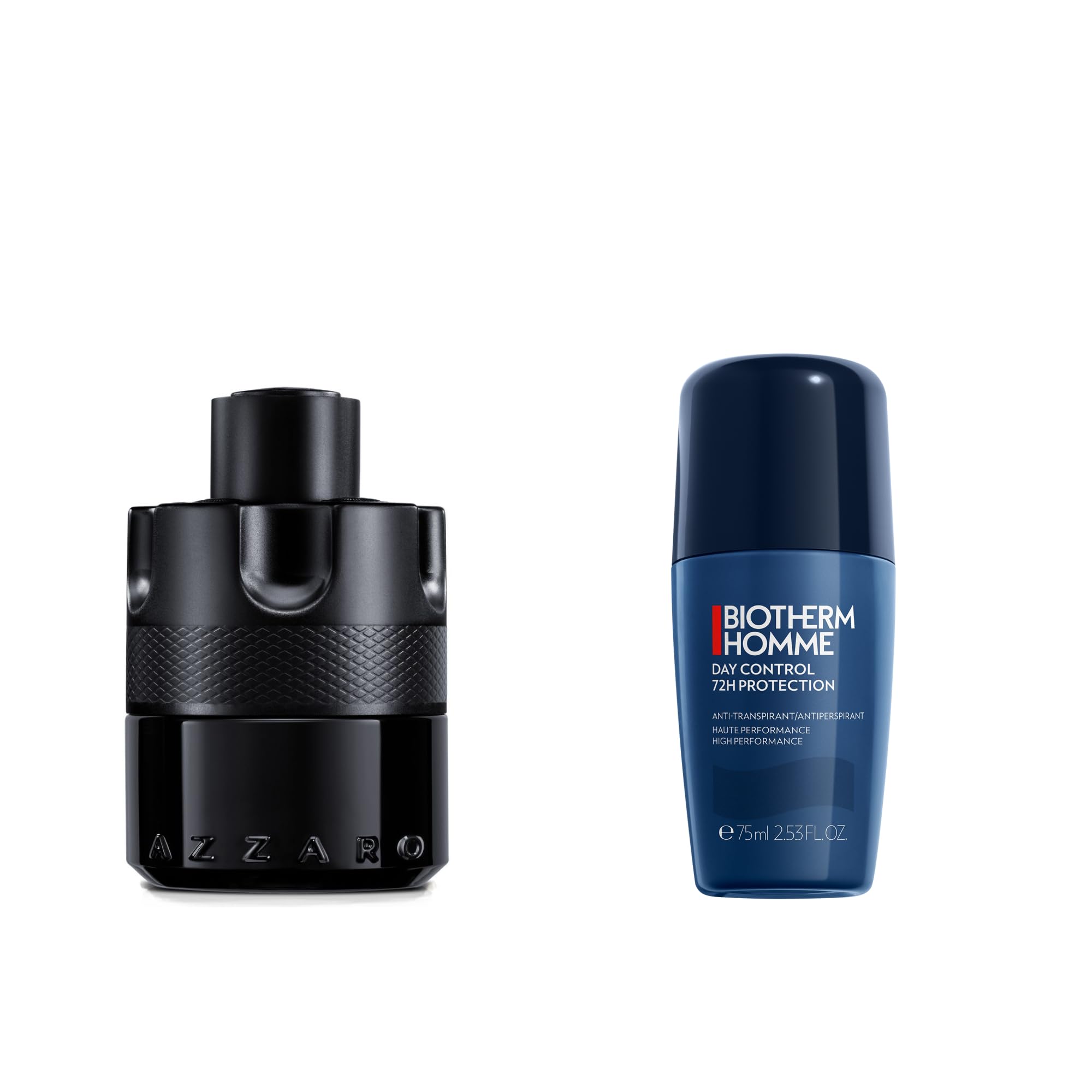 Azzaro The Most Wanted, Eau de Parfum Intense pour Homme en Spray 50 ml + Biotherm, Day Control Déodorant Anti-Odeur, Efficacité 72H, Tous Types de Peau