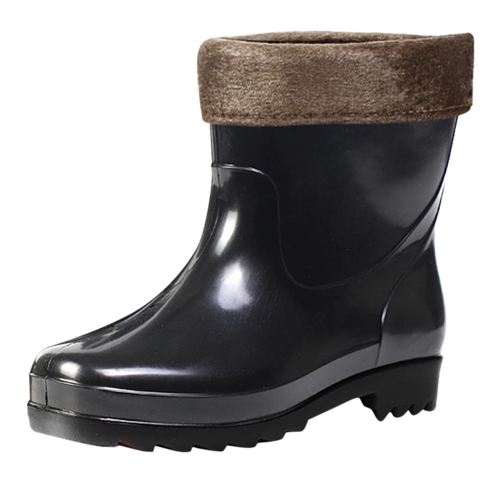 Bottes en caoutchouc pour homme - Courtes - Bottes de pluie imperméables - Pour le jardin - Chaussures de pluie - Doublées - Imperméables