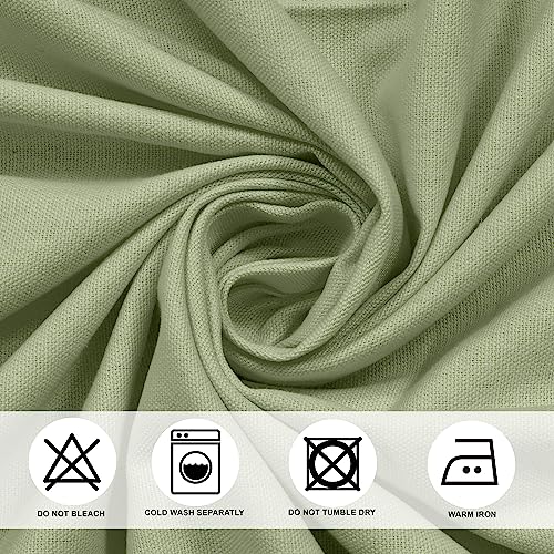 Image of THE LINEN COMPANY Cotton Eyelet Window Curtains for Living Room /Dining Hall /Hotel /Farm House 1 Pcs Set (4.5ft x 4 ft, Avacado Green)