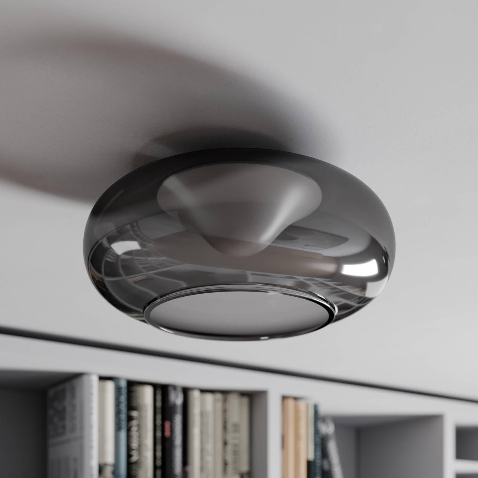 Lucande Plafoniera LED (Moderno) colore Grigio, in Vetro ad es. Cucina lampadina inclusa lampada plafoniera
