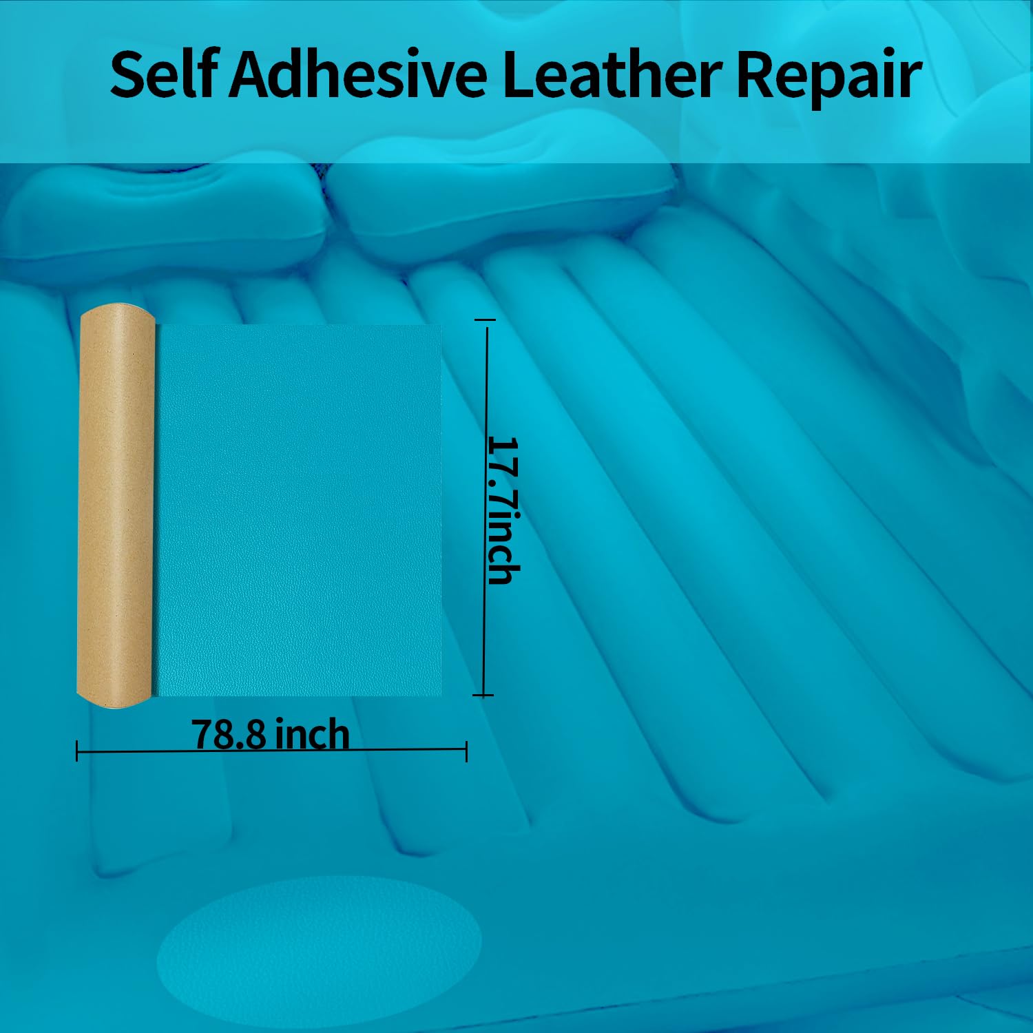 Self-Adhesive Leather Repair Tape – 17.7" X 78.8" Navy Blue Vinyl Patch For Furniture, Car Seats & Bags