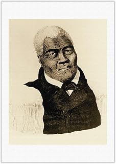 Kamehameha I (Kamehameha the Great) - Hawaiian King (1758-1819) - Vintage Engraved Illustration - Fine Art Rolled Canvas Print 27in x 40in