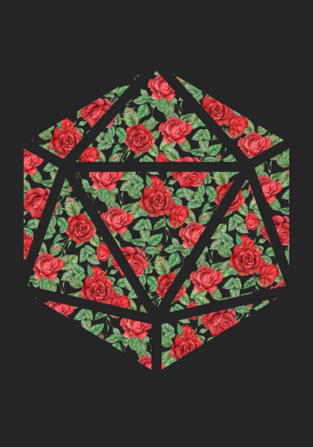 Rose Dice RPG Notebook: Red Vintage Rose Pattern Polyhedral Dice D20 | Medium Width College Ruled Blank Lined Paper for Home, School, or Work | Perfect for Dungeons and Dragons Lovers