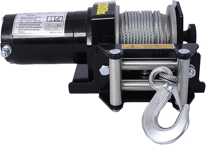Winche Eléctrico ATV 2000lb 12V 1.0hp Homonova con Cable de Acero miniatura 9