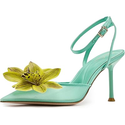Jessica Simpson Vilyria 3D Floral Embellished High Heel summer seafoam