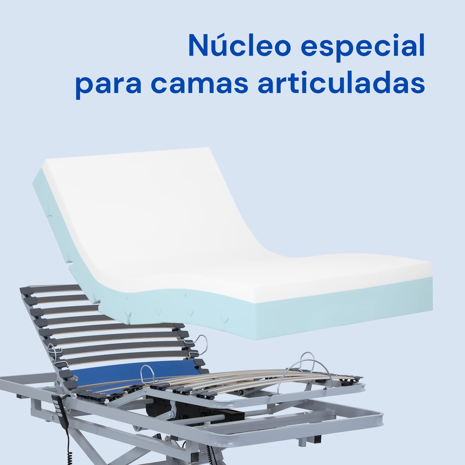Geriafy Colchón viscoelástico Professional V6 Cama articulada 90x190 cm | 20 cm de grosor, firmeza media-alta, 6 cm de viscoelástica, espuma HR, funda impermeable, lavable