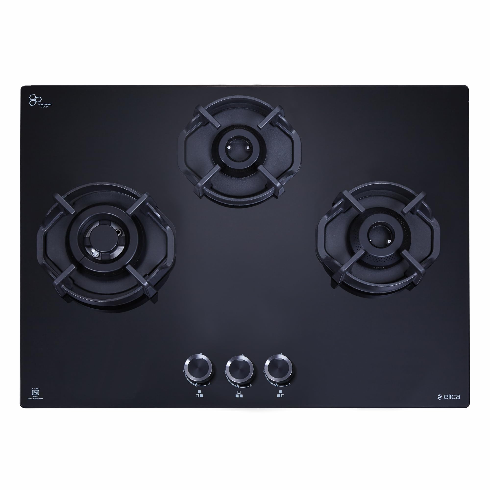 Elica Hob 3 Italian Burner Auto Ignition Glass Top With Direct Multi-Flame Brass Burner Gas Stove (Flexi Hexa 360 Lotus Ind Hd Brass) - Black (B0CTHV2WB2) Amazon Price History, Amazon Price Tracker