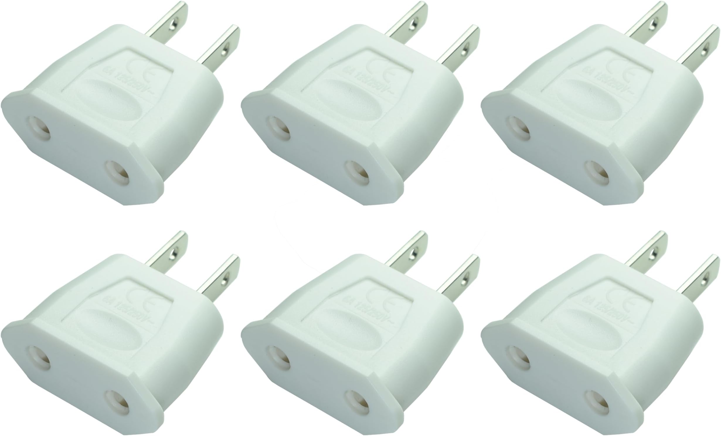 (White) Socket Plug Adapter Europe EU Euro to US Travel Charger AC Power Converter，US 2 pin Plug to EU 2 Hole Socket Power Jack Wall Plug Converter Travel Adapter,4.0mm Hole