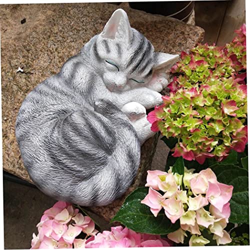 Statue de chat et marqueurs funéraires extérieurs contre l'oubli du compagnon