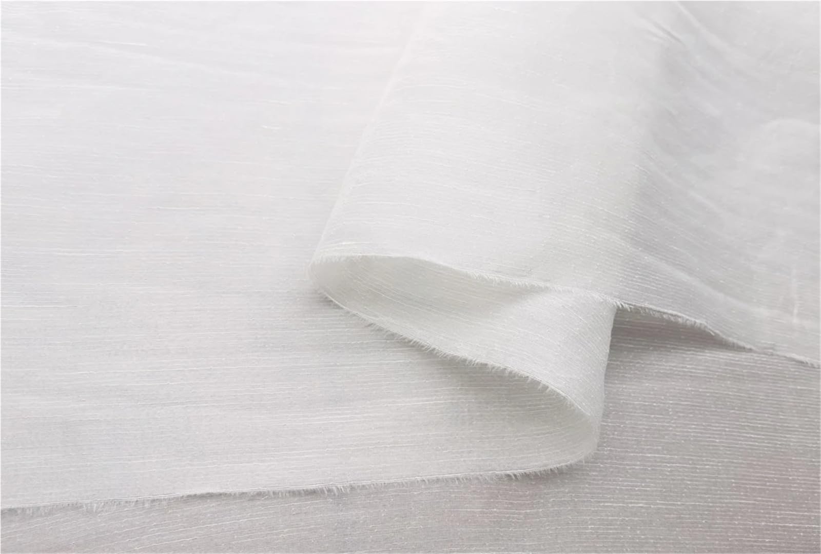 Tessuto di lino e seta naturale, larghezza 114 cm, larghezza al metro, tessuto bianco naturale per cucito (nero, 5 m x 1,14 metri)