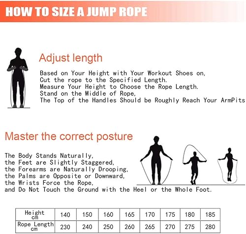 Miniatura 7 de Redify Jump Rope,Jump Ropes for Fitness for Women Men and Kids,Speed Jumping Rope for Workout with Ball Bearings,Adjustable Skipping Rope for Rojo