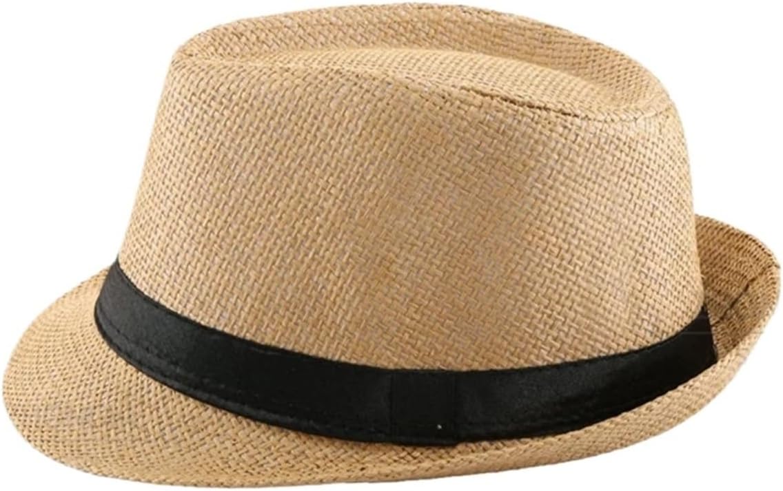 Wedding Straw Fedora Hat for Men Women Trilby Short Brim Panama Beach Havana Party Favors Big Head Gentleman Cap