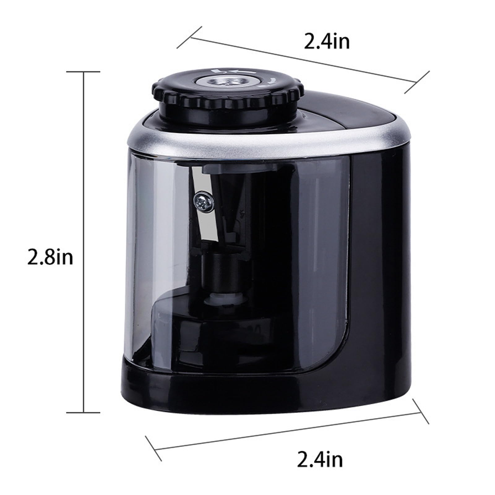 Temperamatite Elettrico a Batteria Portatile Manuale Ricarica Rapida Adatto per Aula, Ufficio e Casa Compatibile con Matite Colorate e Matite da Trucco (Black)