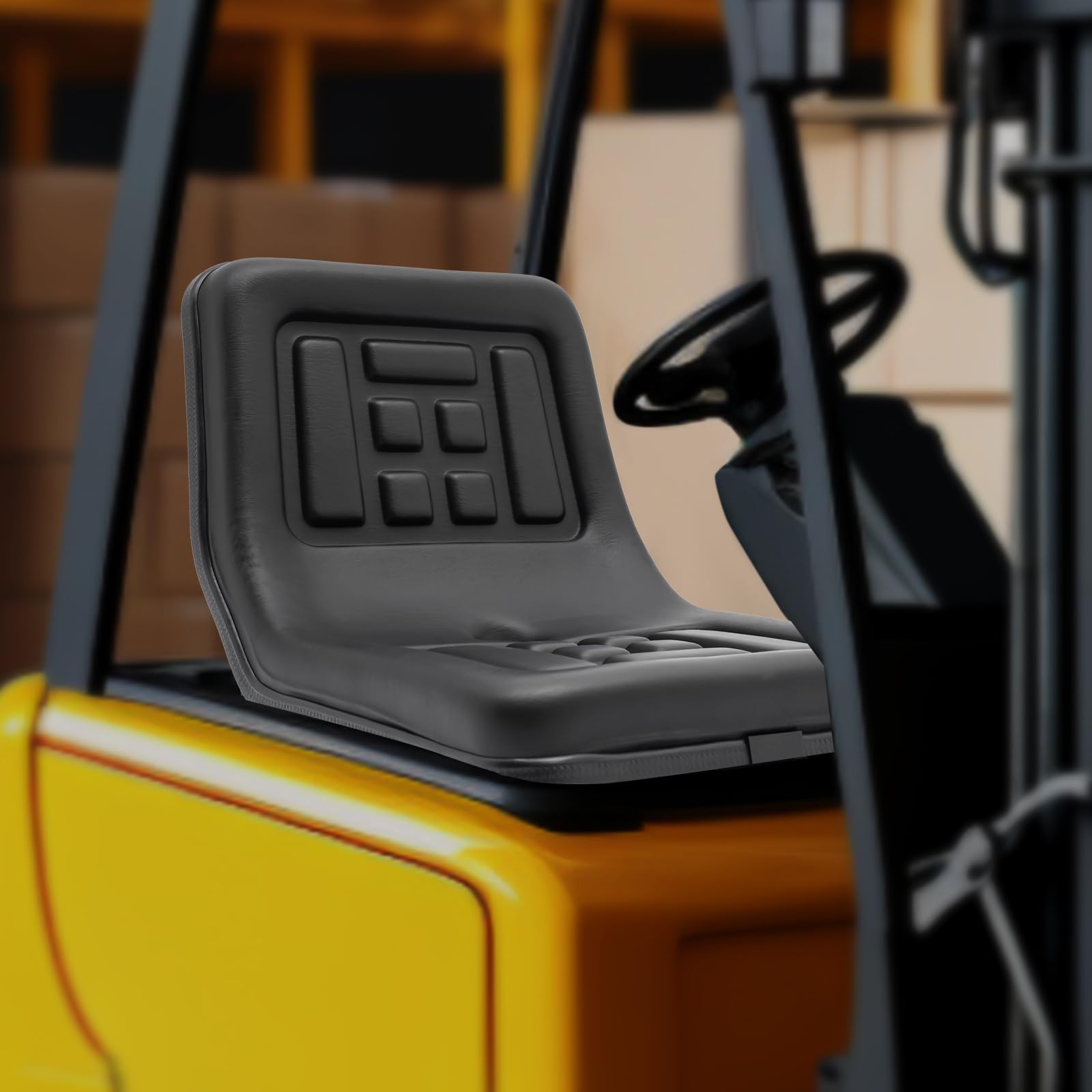 Universal Asiento Tractor Pequeño, Asiento Agrícola Compacto | PVC, espuma de alta densidad, ajuste de 15 cm, 100 kg, agujeros pretaladrados, universal, para tractor y microtractor