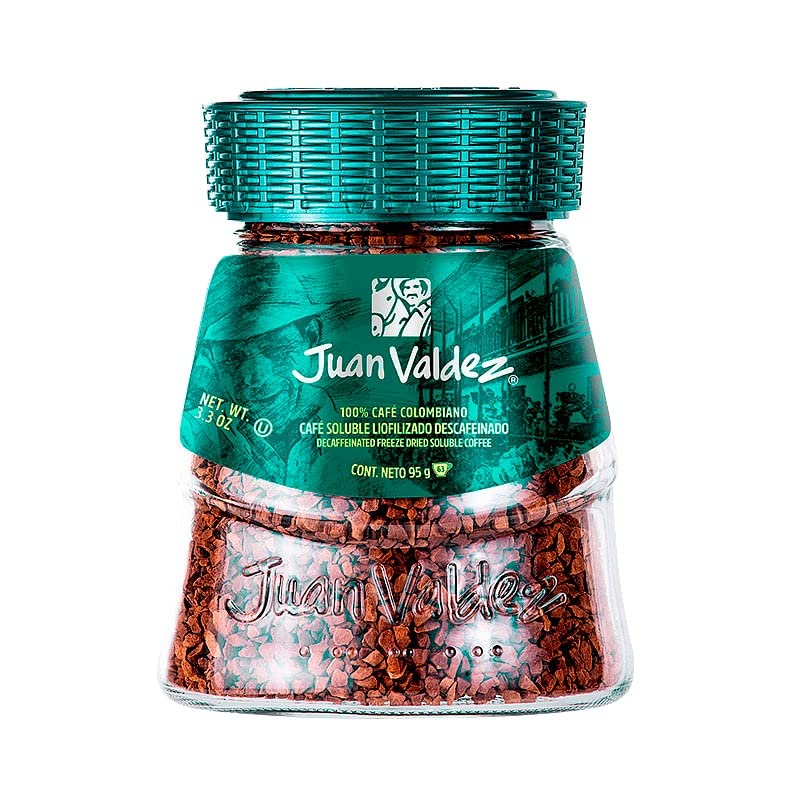 Vista 2 de Juan Valdez (Pck of 2) Café instantáneo descafeinado liofilizado (3.35 oz3.3 Oz) Café Juan Valdez descafeinado Instantaneo Liofilizado Colombiano