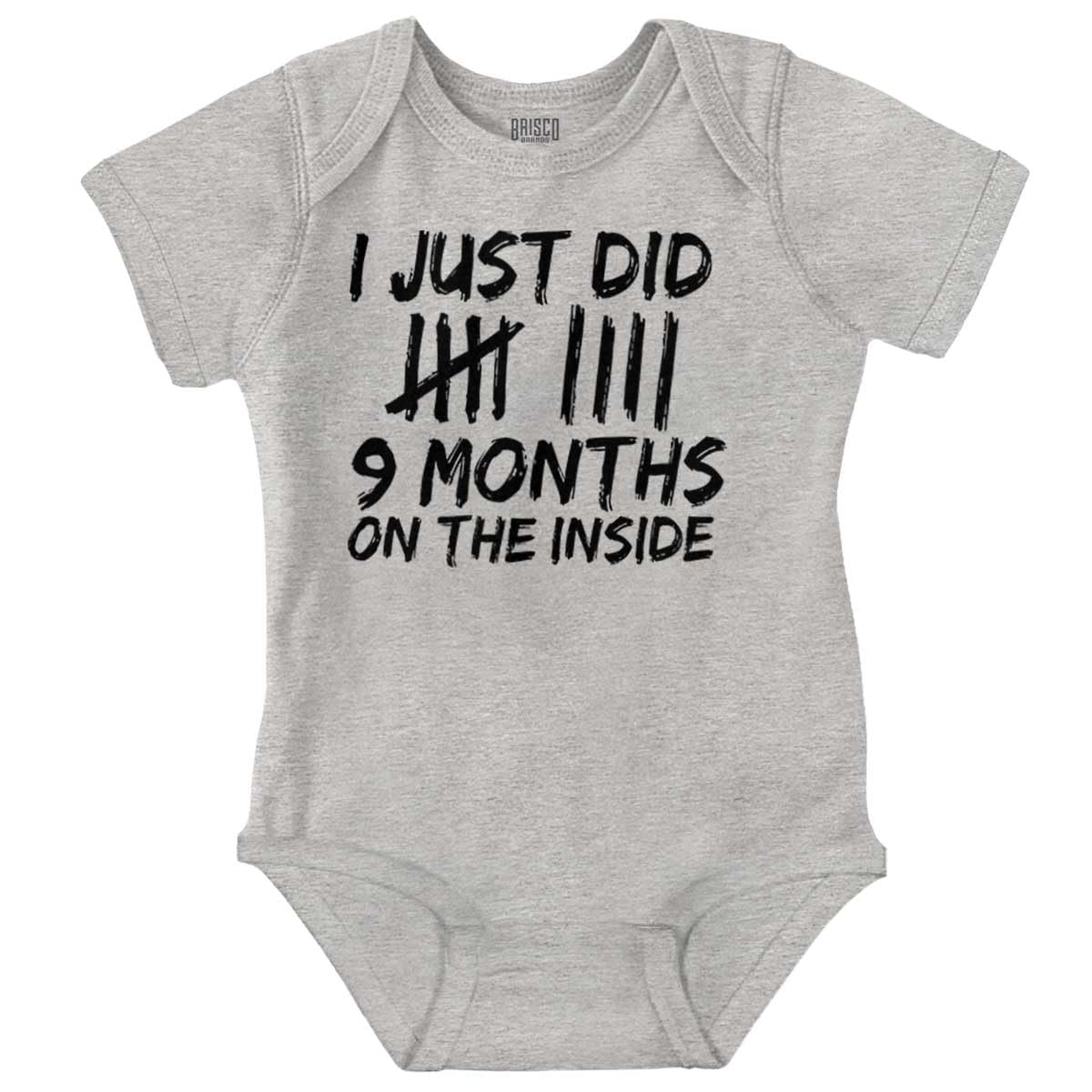 Brisco Brands 9 Months On The Inside Tally Marks Baby Romper Boys or Girls