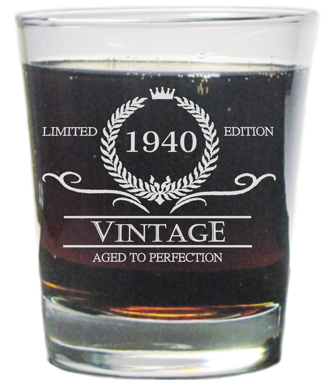 Orange Kat Vintage 1940 Special Edition Aged To Perfection 13 oz. Heavy Duty Laser Engraved Hi-ball Glass/Rocks Glass