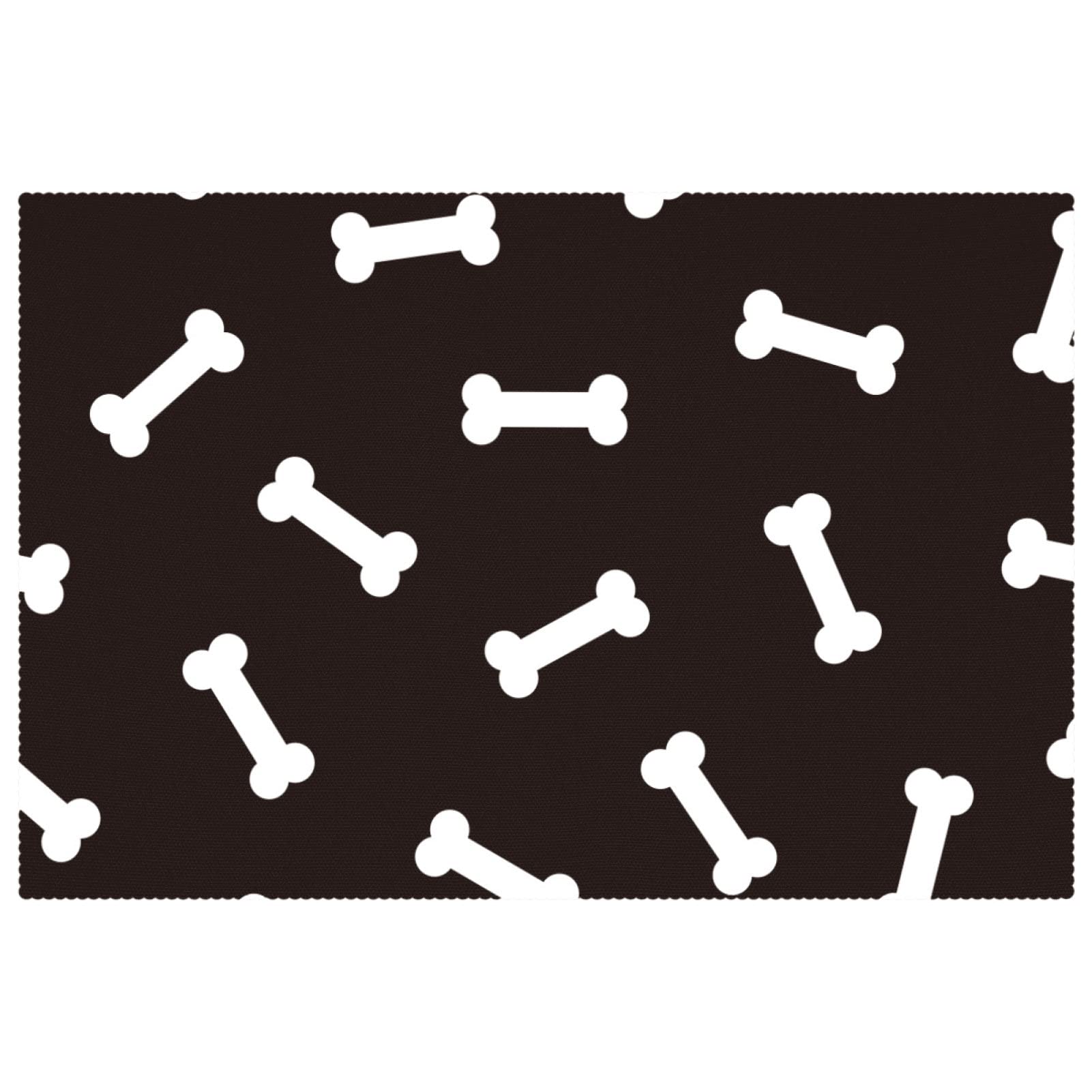Set de table chien noir et blanc pour repas de famille et coin gamelle propre