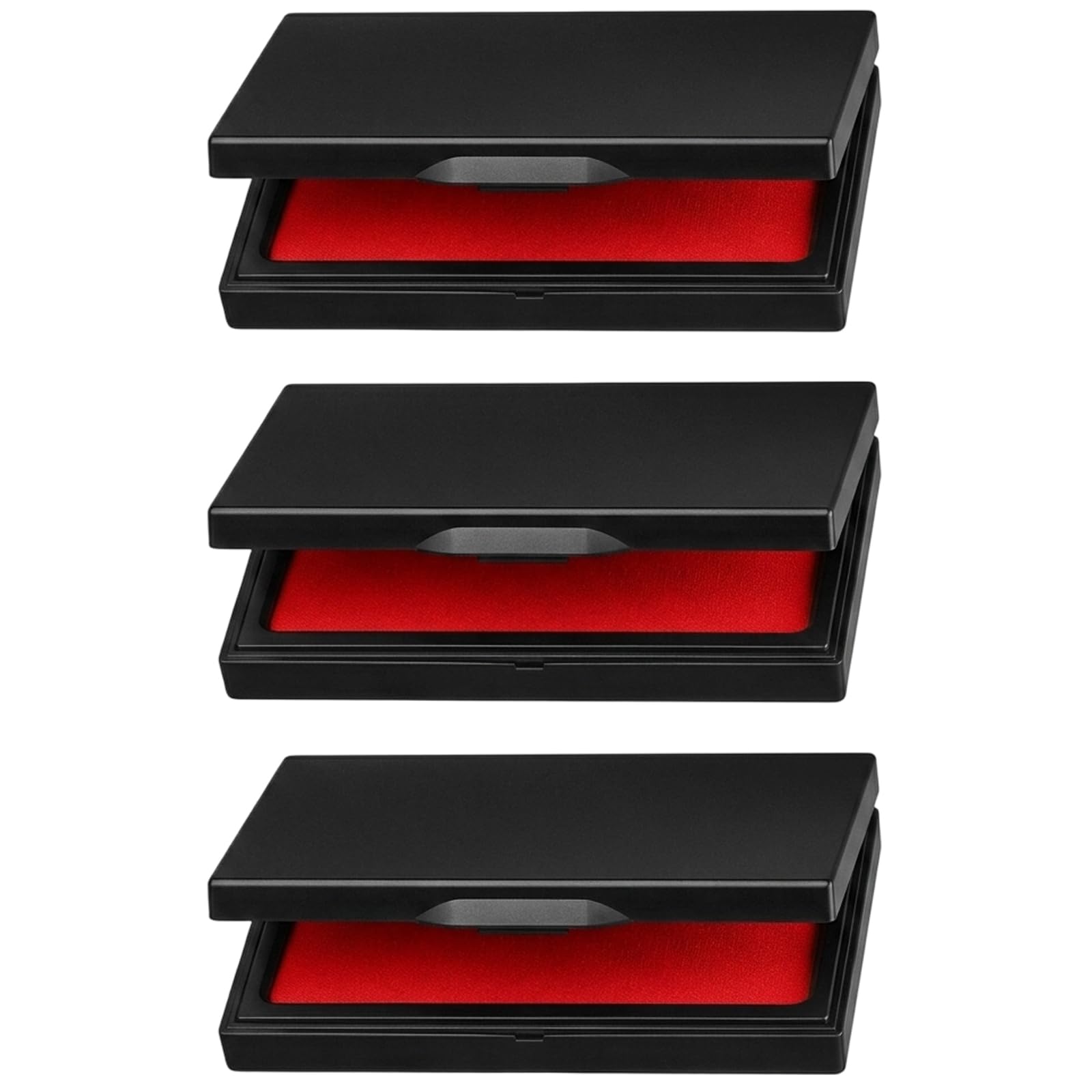 3 PCS Red Ink Pad, Solid Red Stamp Pads for Crafting and Document Use, Fingerprint Ink Pads for Office and Home, Reusable Ink Stamp Pads for Various Surfaces