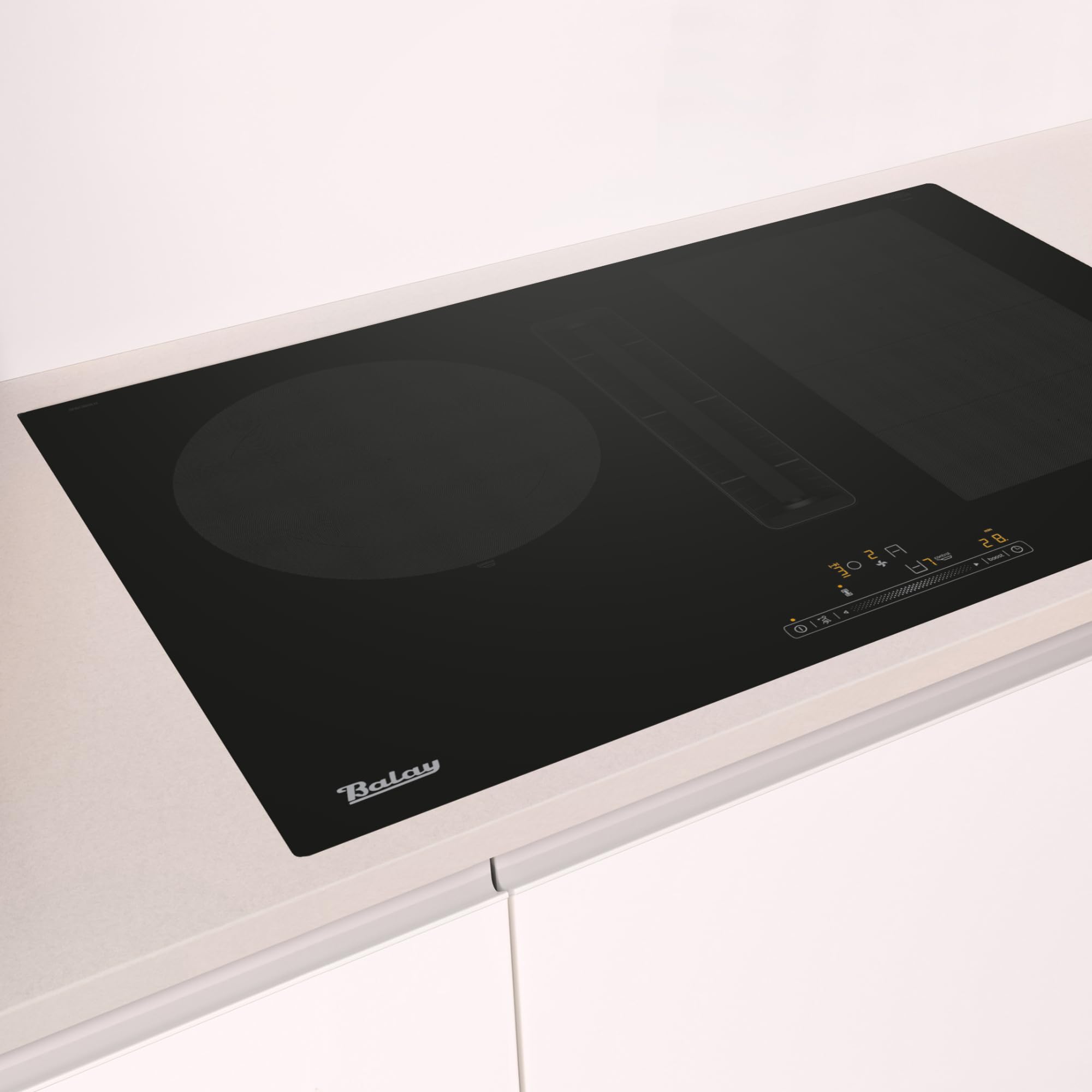 Balay 3EBC989LU Placa de inducción con extractor integrado, 80 cm, B, Acero inoxidable