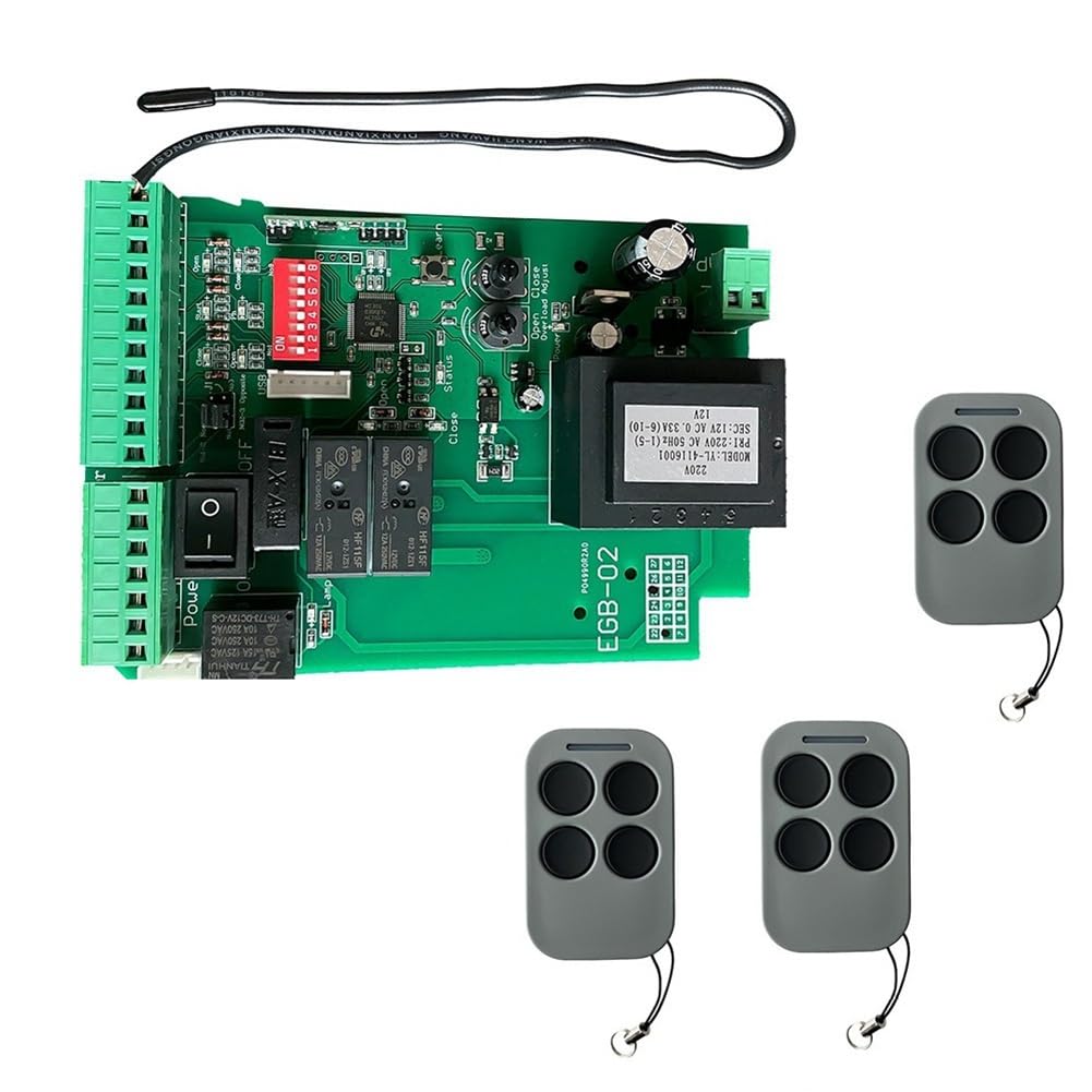 Carte PCB Universelle AC220V pour Panneau de Contrôle D'Ouvre-Porte Coulissant Automatique + 3 Télécommandes.