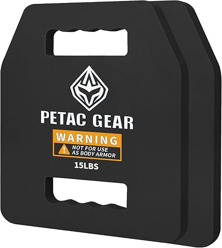 Miniatura 2 de PETAC GEAR Placas de pesas curvasrectas para chaleco con peso para entrenamiento de hombres, 5101520 libras