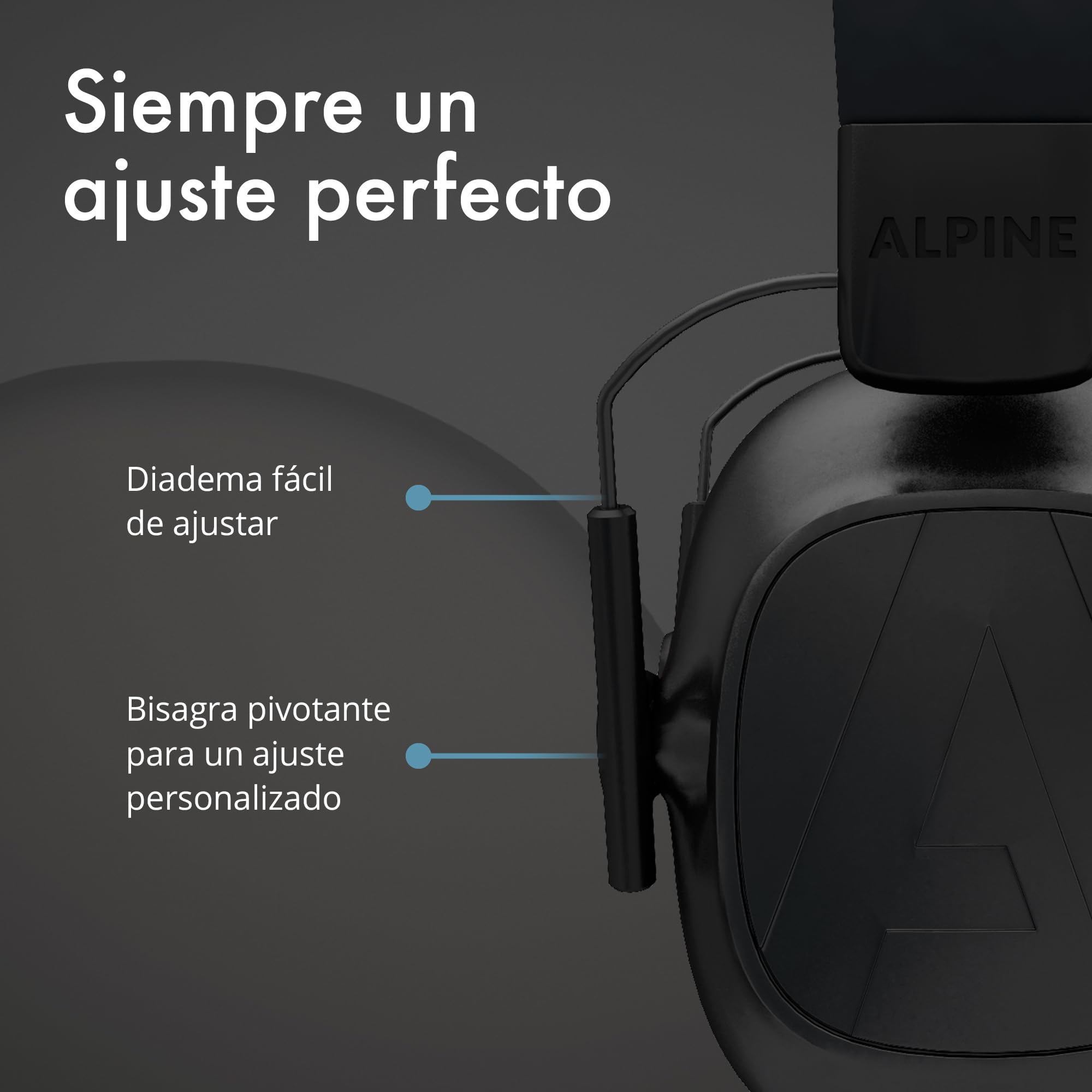 Alpine Defender - Orejeras de Protección Auditiva para Adultos – Cascos Aislantes de Ruido con Diadema Ajustable - Ideales para Concentración, Trabajo y Música - Reduce el Sonido en 26dB