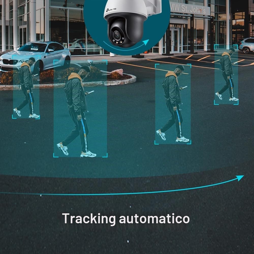 Telecamera Di Rete Pan Tilt A Colori Per Esterni TP-Link Vigi 4mp, Telecamera Di Sicurezza Ip, Per Interni E Esterni. Da Esterno, Cablato, Rcm, Bsmi,