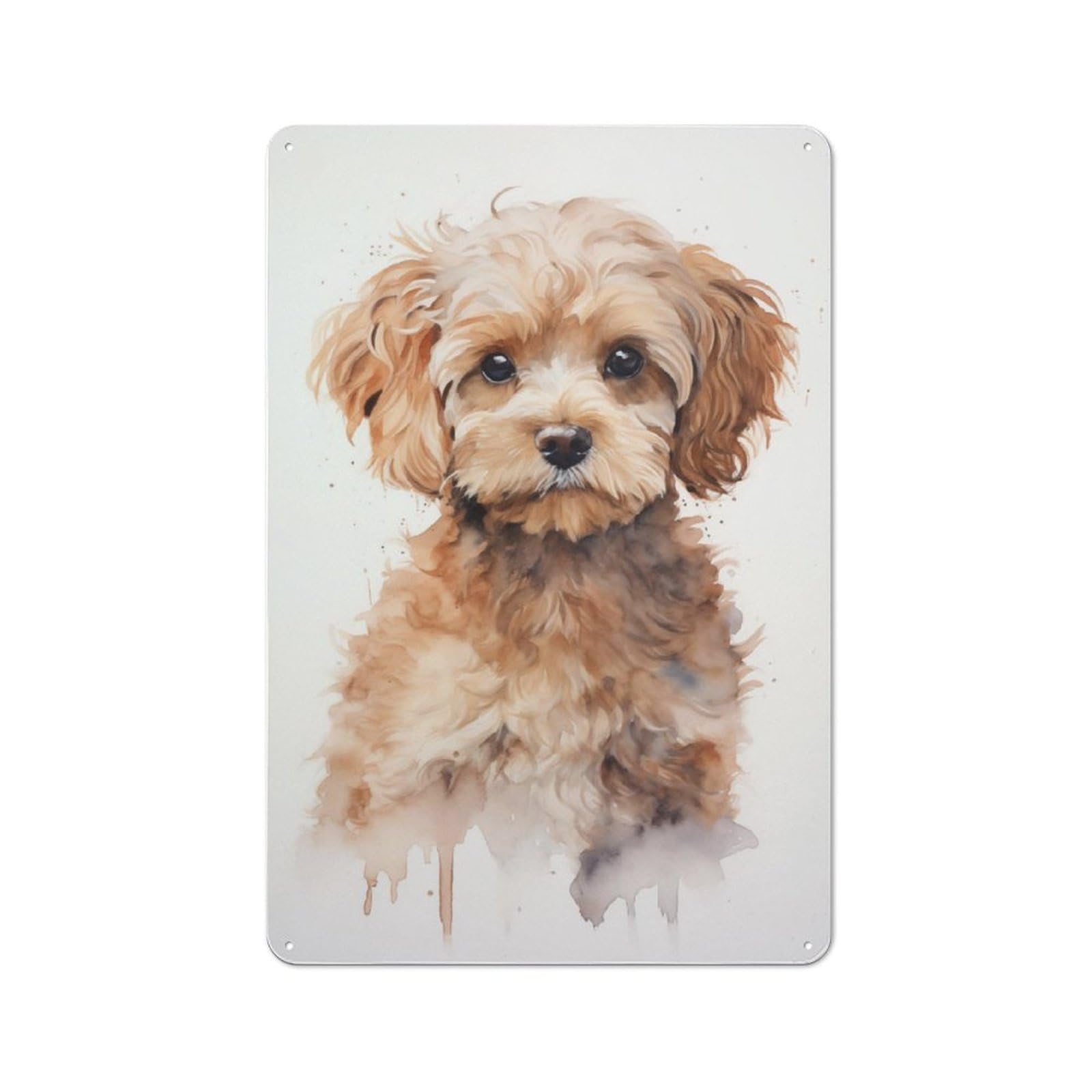 Cockapoo Portrait Tin Wall Plaque 30x20cm, Barn Style Rustic Kitchen Decor for Farmhouse Kitchen, Pantry Or Dining Area