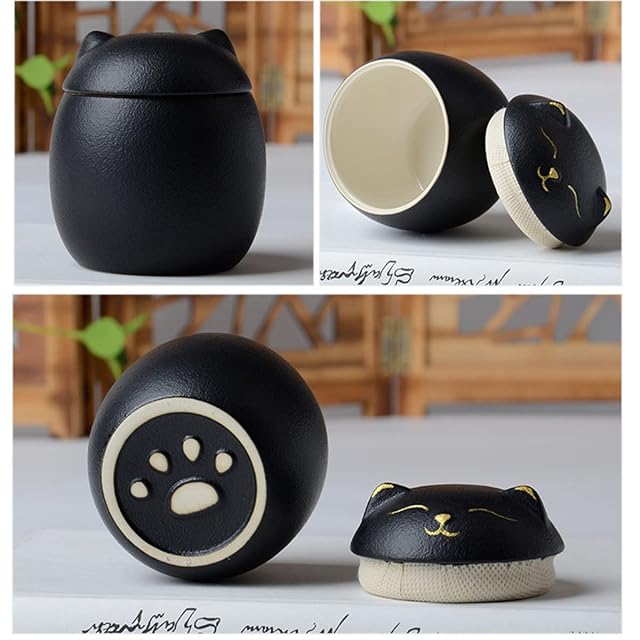 Foto 2 de 7 de HLGQ Urna para Cenizas de Gato, Forma de Gato Cremation de Forma Conmemorativa, urnas Decorativos artesanales