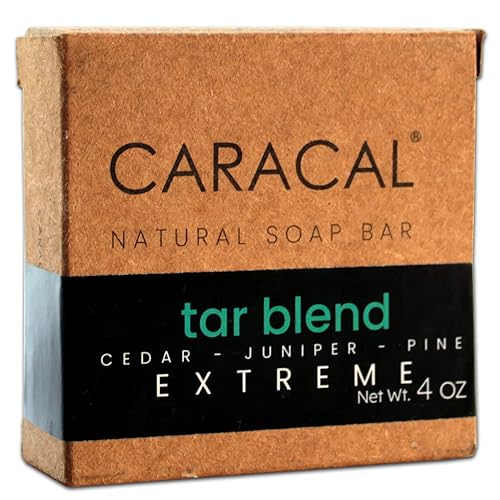 Miniatura 1 de CARACAL Barra de jabón natural de alquitrán de cedro y enebro extremo de mezcla de alquitrán, aroma pesado inesperado