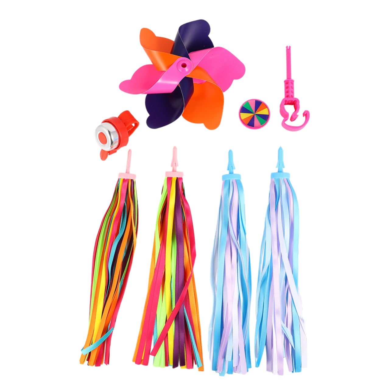 VICASKY Bike Accessories Set for Windmill Streamers and Bell for Scooters and Bicycles Present for Birthday and Holidays Fun Bike Decor for Boys