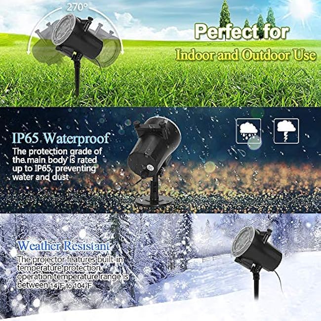 Christmas LED Projector Lights,Holiday Lights Projector,Halloween Projector Lights Outdoor with 16 Slides,Waterproof IP65 Landscape Lamp Projector