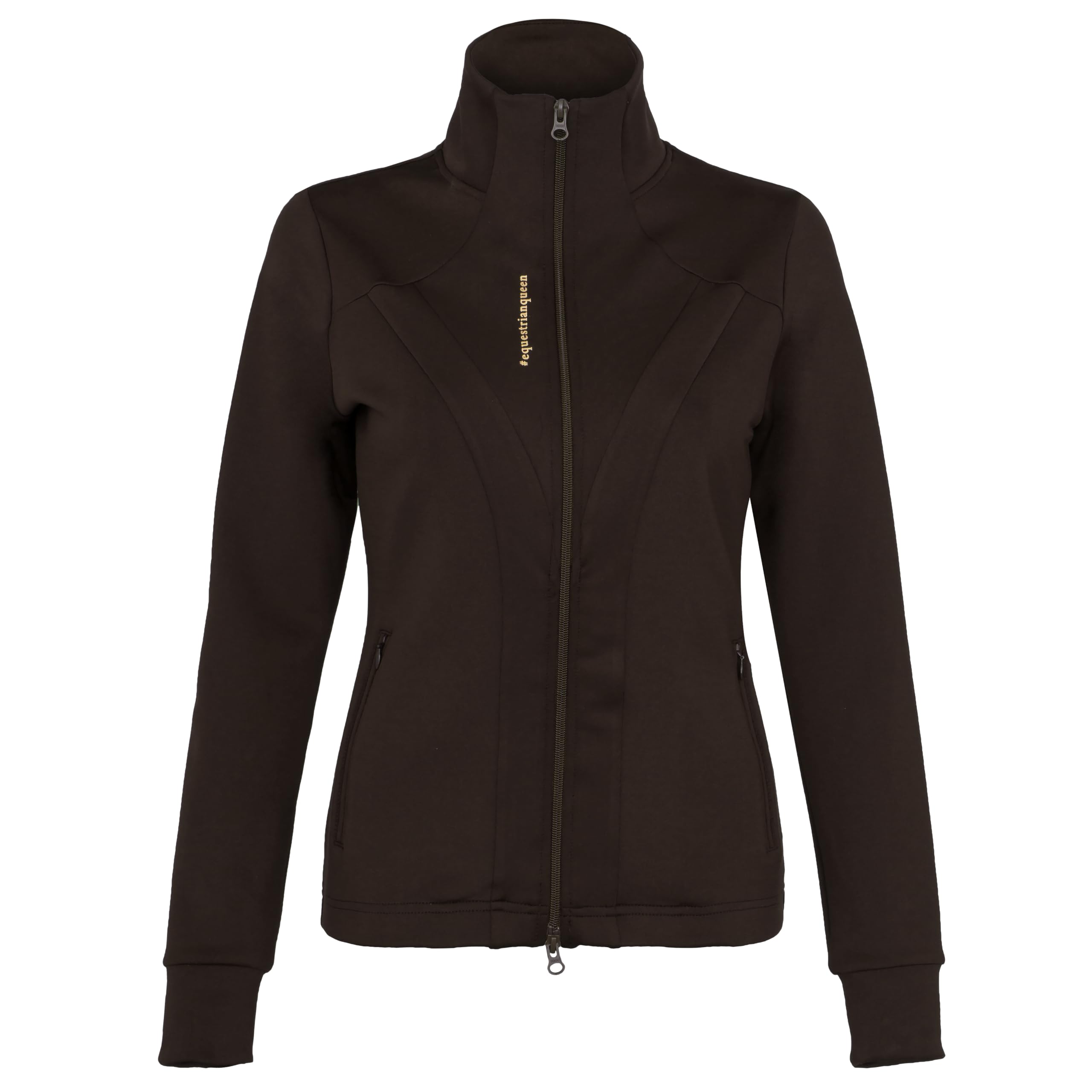 Damen Reitjacke, Softshelljacke mit hohem Kragen, 2-Wege-Reißverschluss & Reißverschlusstaschen