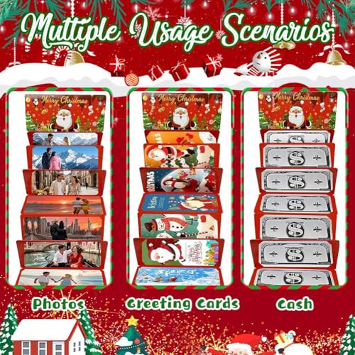 Pipihome Geldgeschenke Weihnachten, 6 Stück Weihnachts-Geld Geschenkkartenhalter mit 10 Fächern, Geldgeschenke Geburtstag Kollegen Freunde