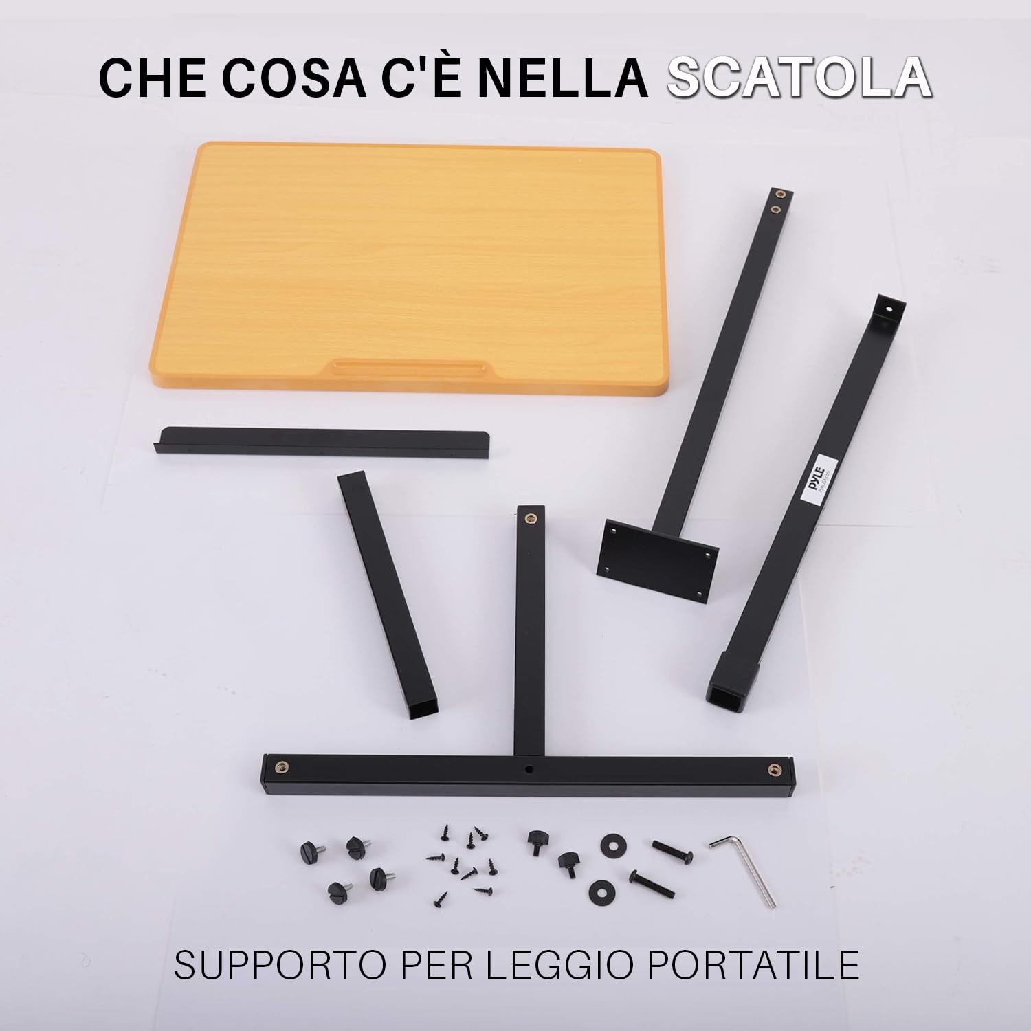 Pyle Leggio per Libri Regolabile in Altezza, Podio Portatile da Pavimento con Design Stabile per Presentazioni in Classe, Conferenze, Supporto Notebook, Libri con Mensola Superiore Inclinata