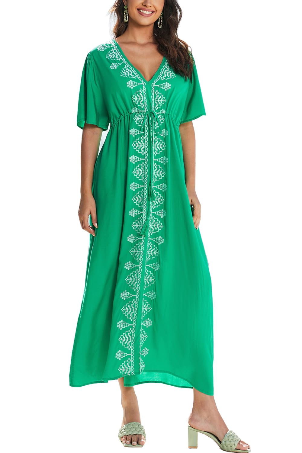 L-Peach Ropa de Dormir Caftán para Mujer Kimono Bikini Cover Ups Vestido de Playa Pareos Batas