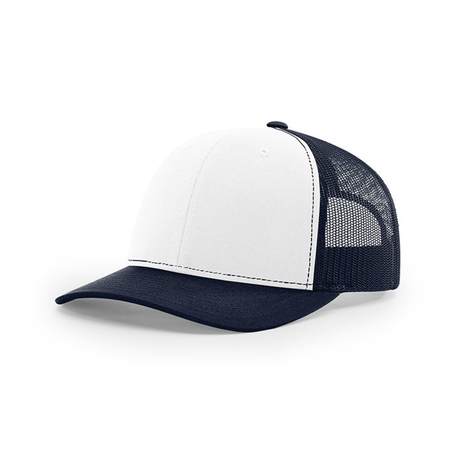 HaloHorus Curved Snapback Trucker Hat for Men Women, Adjustable Mesh Athletics Baseball Cap for Running, Fishing, Workout, C6-white-navy, One Size — image 1