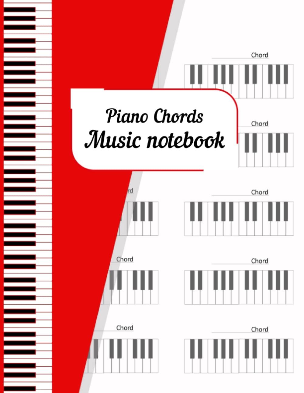 Piano Chords Music Notebook: 100 Blank Piano Chords Manuscript Pages
