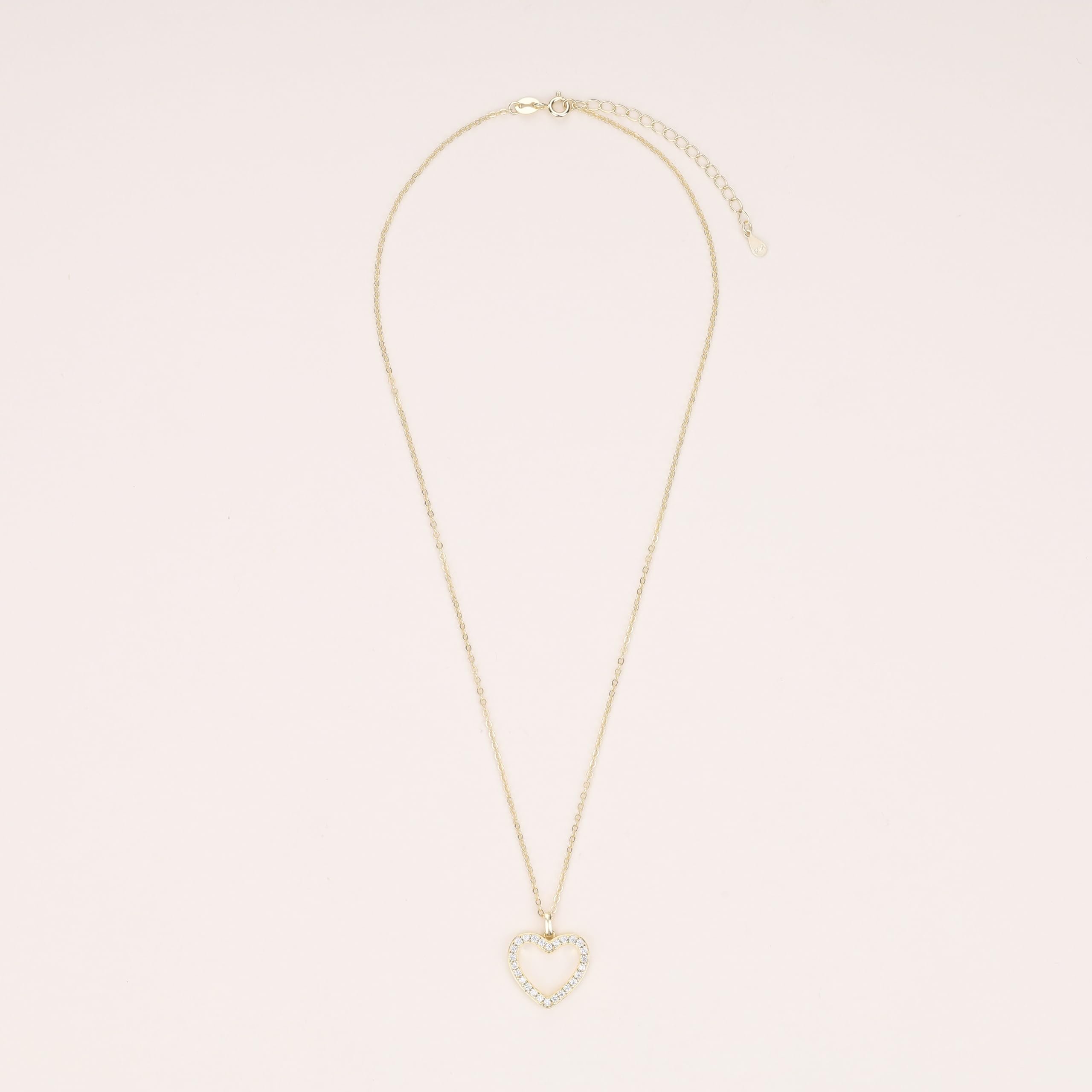 GAVU Collar Mujer con Colgante Corazón de Plata Mujer Collar Corazón Plata/Oro/Oro Rosa