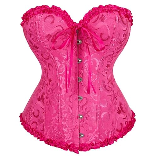 Corset Corpete Corselet Reduz e Modela Cintura Valoriza Busto Linha Casual Floral Rosa Pink M605
