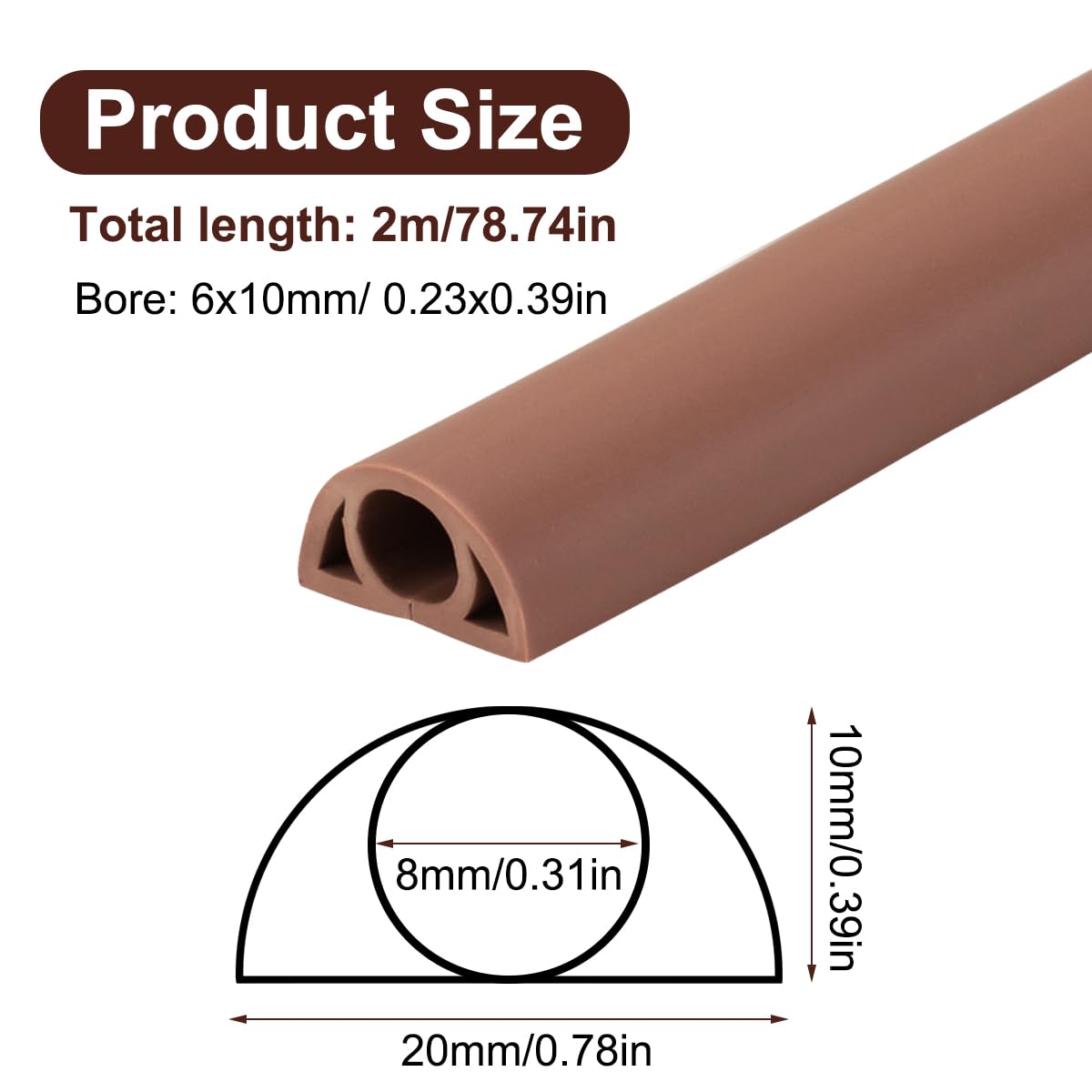 Sourcing Map Copricavo Da Pavimento In PVC, 1,2 M, Rosso Bordeaux - Canale Portacavi Autoadesivo - 2