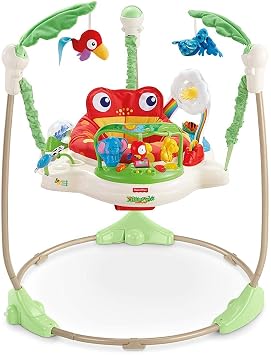 Fisher-Price Baby Bouncer Rainforest Jumperoo Musical Activity Center with Lights Sounds & Developmental Toys