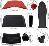 Vista 2 de Paquete de 8 soportes de silicona para mango caliente, funda de silicona antideslizante, juego de soportes de cubierta de mango de asistencia