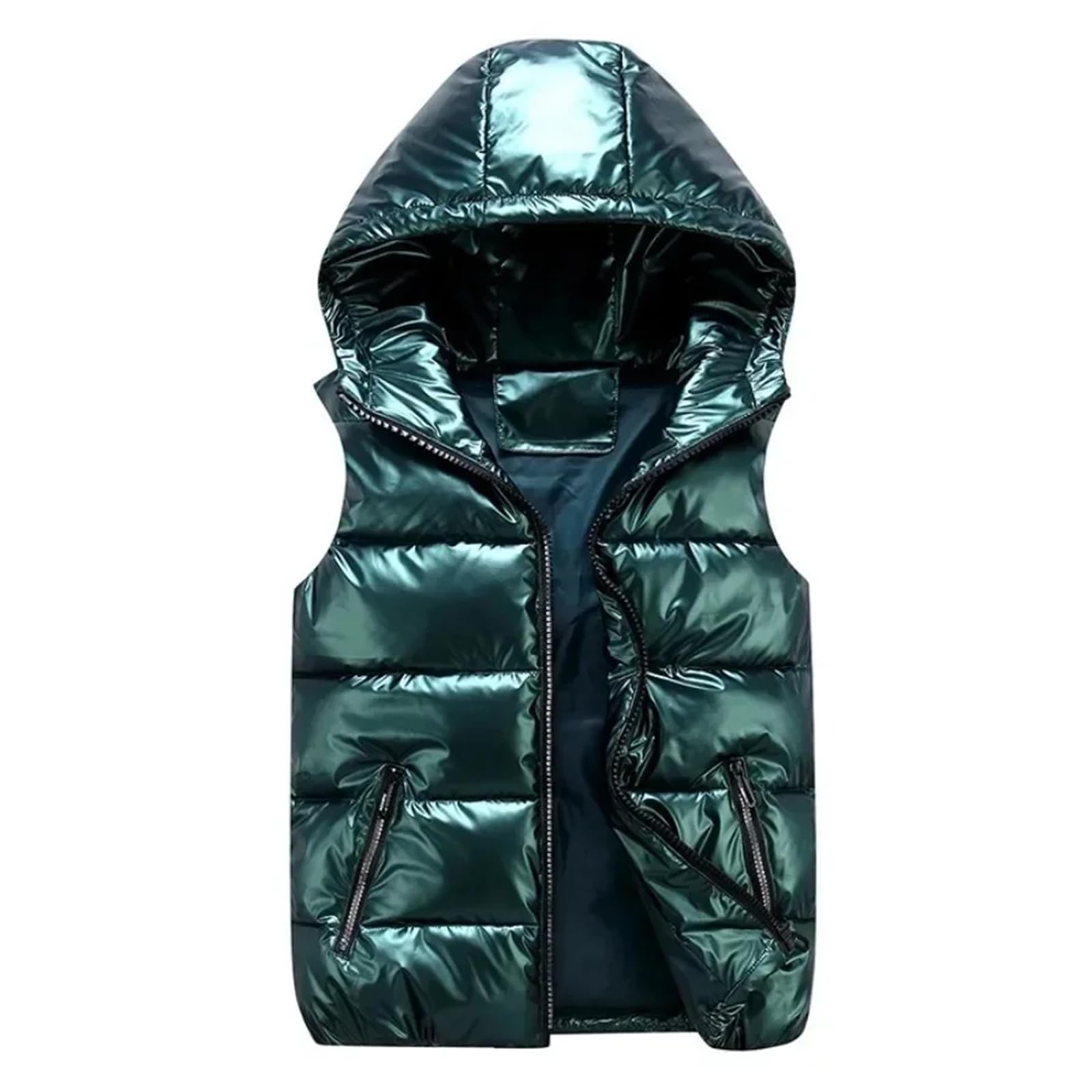 Mkjuuior Gilet da uomo con cappuccio impermeabile design coppia piumino cotone leggero casual gilet