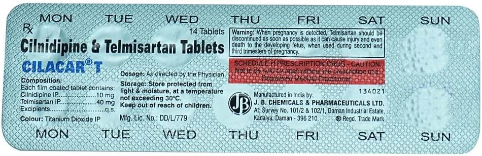 Cilacar T 10/40 mg - Strip of 14 Tablets