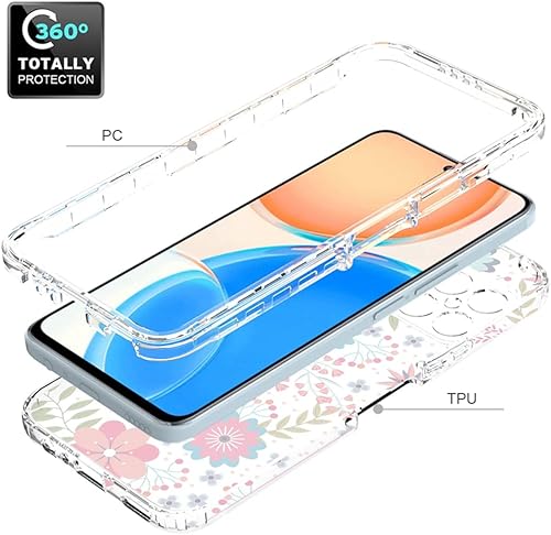 Miniatura 10 de Funda para Honor X8 (no compatible con X8 5G) TFY-LX1 con protector de pantalla de vidrio templado, funda protectora de TPU transparente de cuerpo