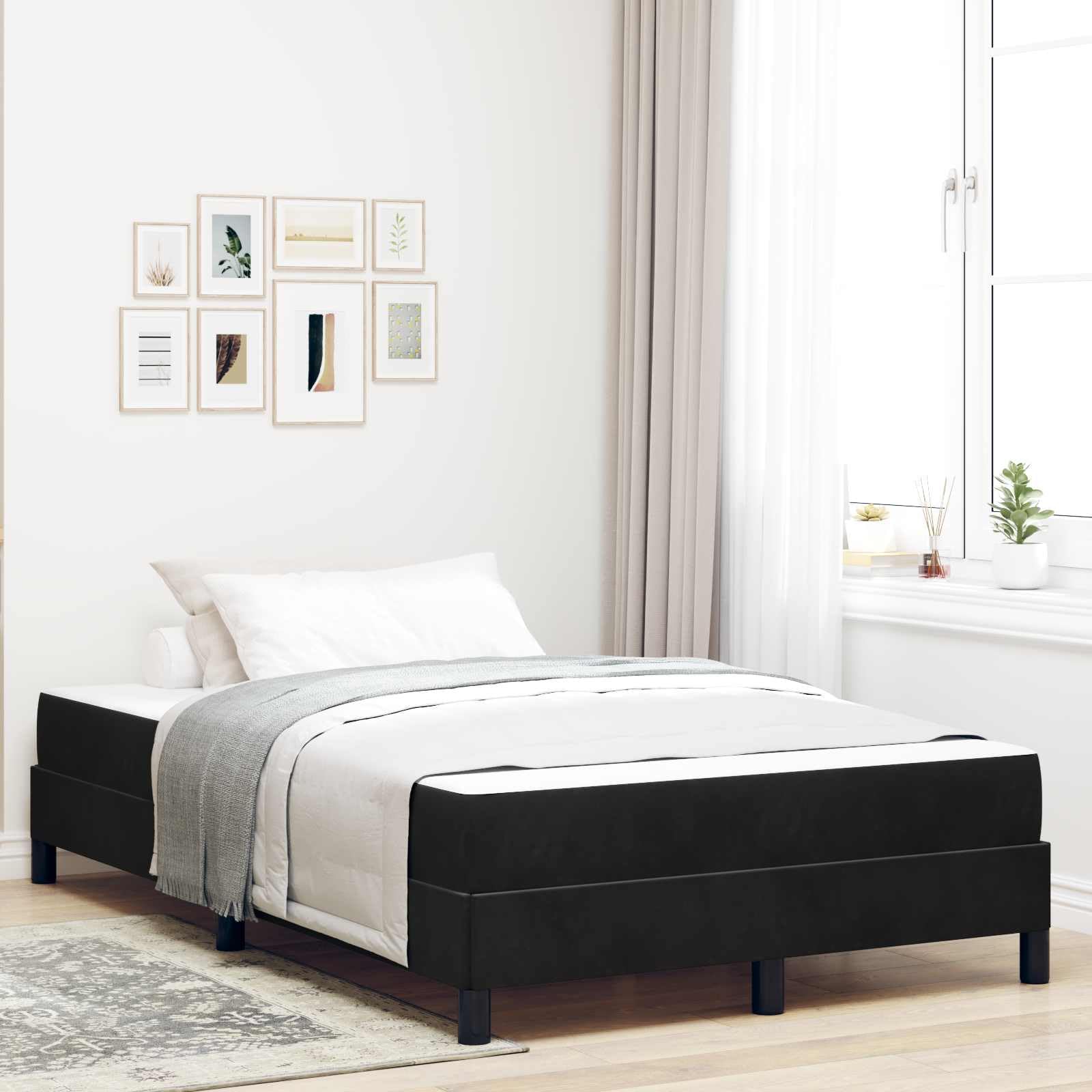 Confort firme tapizado minimalista rectangular 120x193x45cm negro