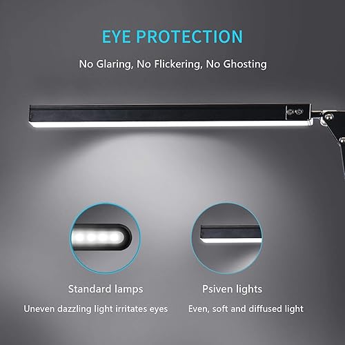 Miniatura 2 de Lámpara LED de escritorio de arquitecto, lámpara de trabajo regulable con brazo oscilante de metal, lámpara de mesa para el cuidado de los ojos con